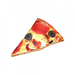almofadão para cachorro em formato de fatia de pizza