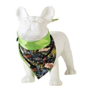 bandana para cachorro, gato, pet, verde, preto, skate, street, em manequim de cachorro.